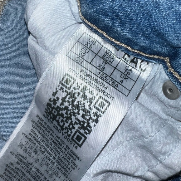 Guess XS Women's Denim Mini Skirt Logo Red Stripe Stretchy Blue Light Wash - Picture 3 of 5